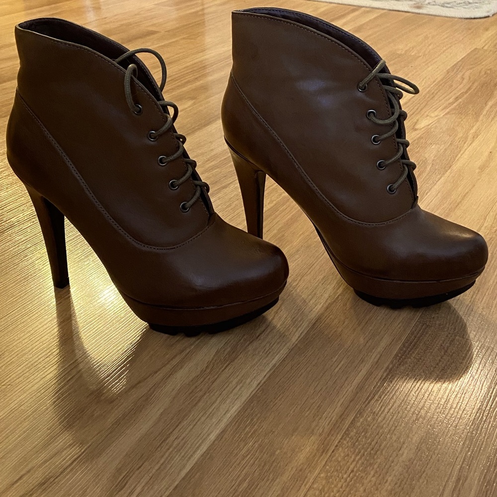 Brown High Heel Booties